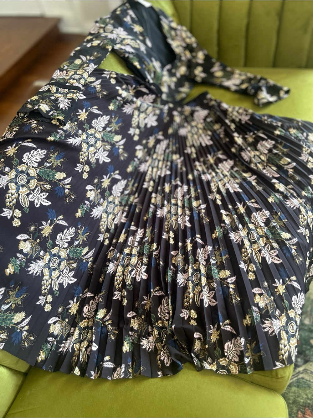 A.L.C. Josefa Black Floral Backless Cutout Maxi Dress